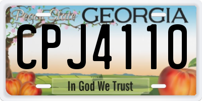 GA license plate CPJ4110