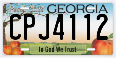 GA license plate CPJ4112