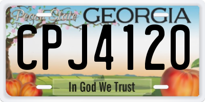 GA license plate CPJ4120