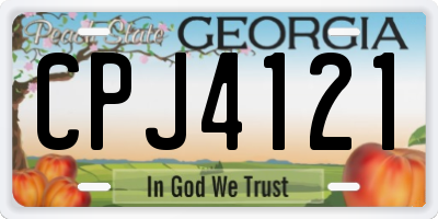 GA license plate CPJ4121