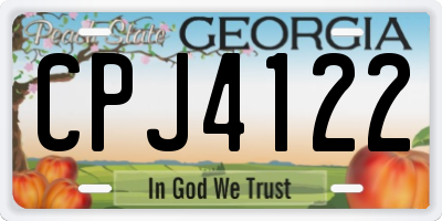 GA license plate CPJ4122