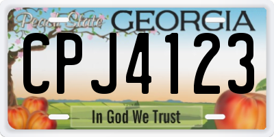 GA license plate CPJ4123