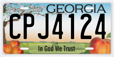 GA license plate CPJ4124