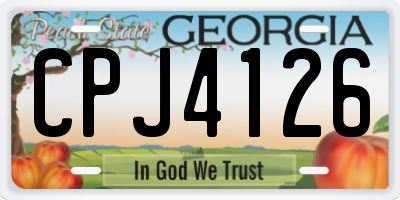GA license plate CPJ4126