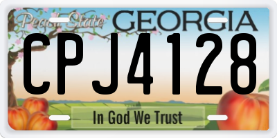 GA license plate CPJ4128
