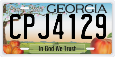 GA license plate CPJ4129