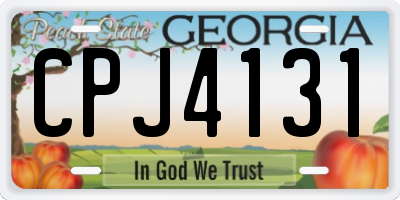 GA license plate CPJ4131