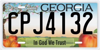 GA license plate CPJ4132