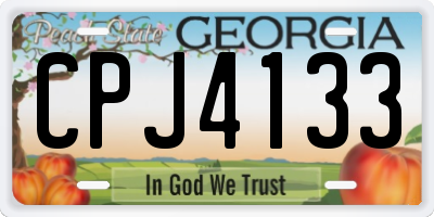 GA license plate CPJ4133