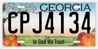 GA license plate CPJ4134