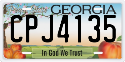 GA license plate CPJ4135
