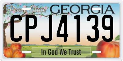 GA license plate CPJ4139