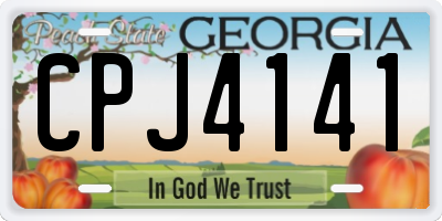 GA license plate CPJ4141