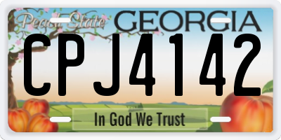 GA license plate CPJ4142