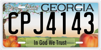 GA license plate CPJ4143