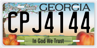 GA license plate CPJ4144