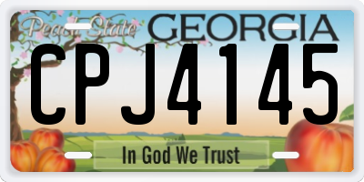 GA license plate CPJ4145