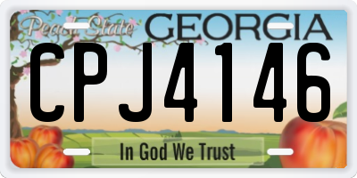 GA license plate CPJ4146