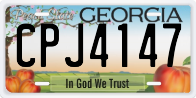 GA license plate CPJ4147