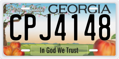 GA license plate CPJ4148