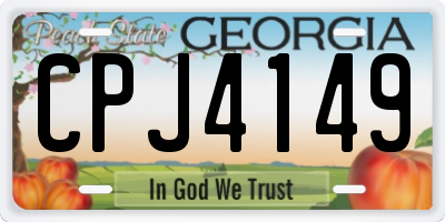 GA license plate CPJ4149