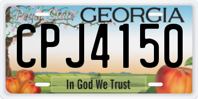 GA license plate CPJ4150