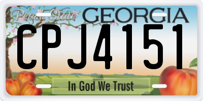 GA license plate CPJ4151