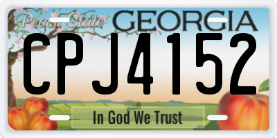 GA license plate CPJ4152