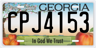 GA license plate CPJ4153