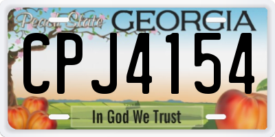 GA license plate CPJ4154