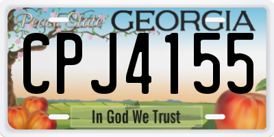 GA license plate CPJ4155