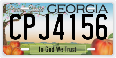 GA license plate CPJ4156