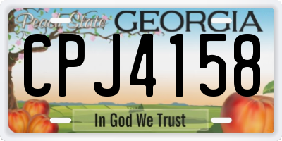 GA license plate CPJ4158