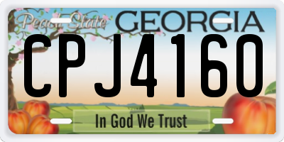 GA license plate CPJ4160