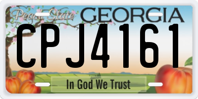 GA license plate CPJ4161