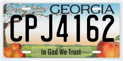 GA license plate CPJ4162