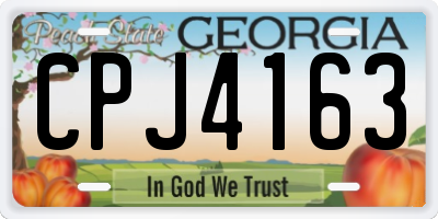 GA license plate CPJ4163