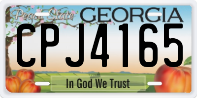 GA license plate CPJ4165