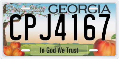 GA license plate CPJ4167