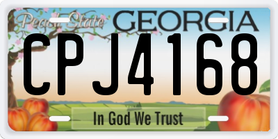 GA license plate CPJ4168