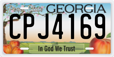 GA license plate CPJ4169