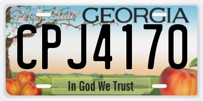 GA license plate CPJ4170