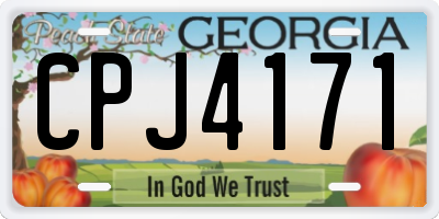 GA license plate CPJ4171