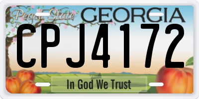 GA license plate CPJ4172