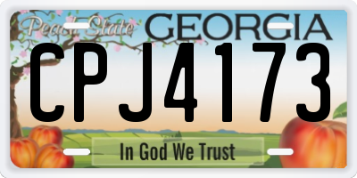 GA license plate CPJ4173