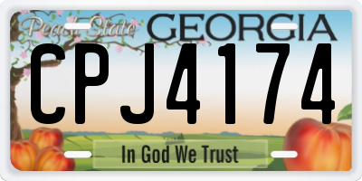 GA license plate CPJ4174