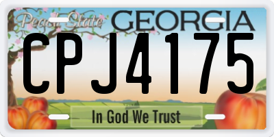 GA license plate CPJ4175