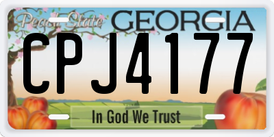 GA license plate CPJ4177