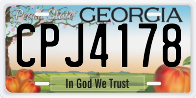 GA license plate CPJ4178