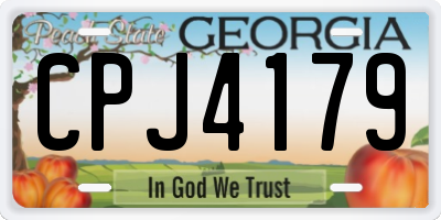 GA license plate CPJ4179